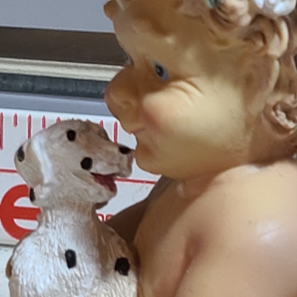 Vintage Resin Cherub with Dog figurine - Picture 6 of 17